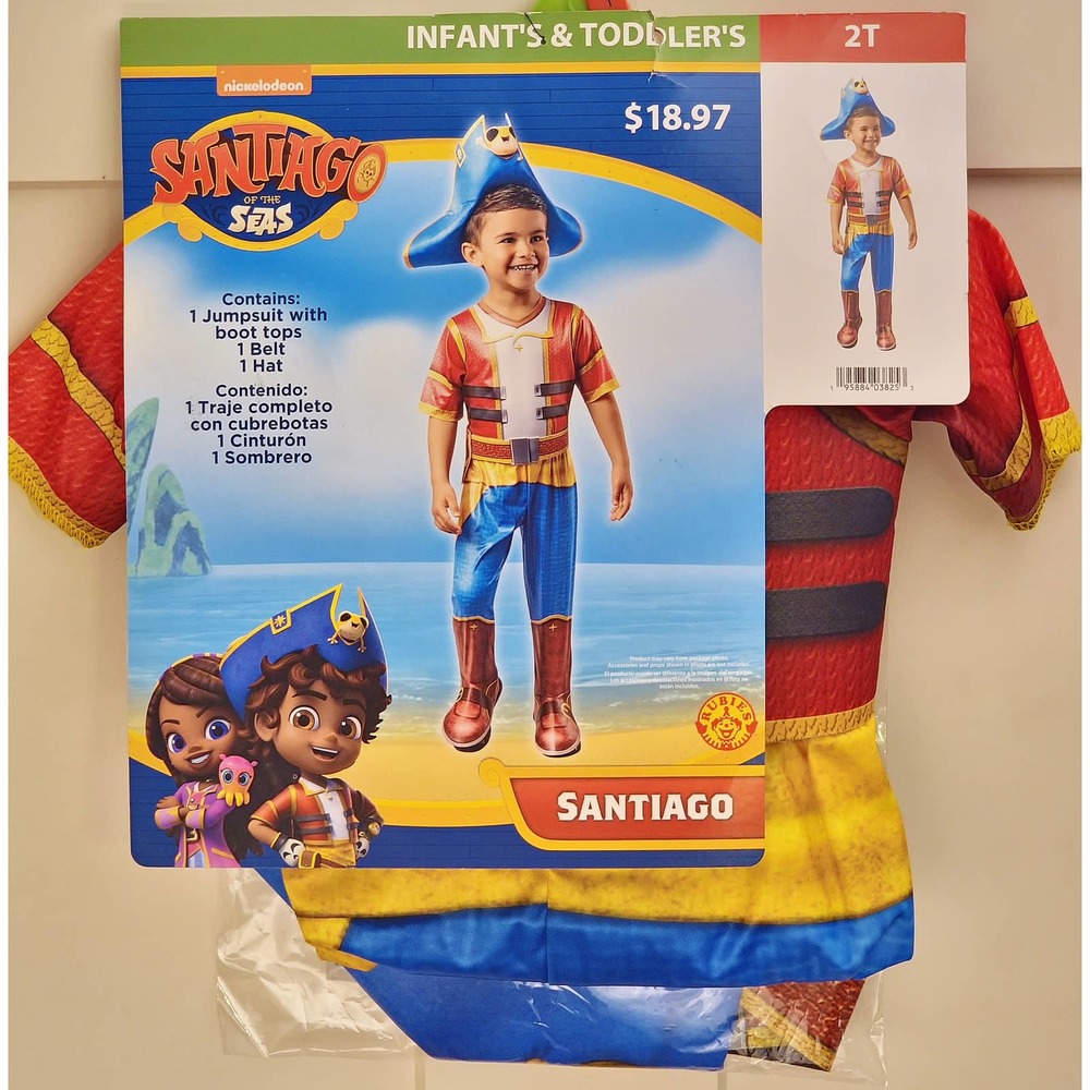 Santiago Seas Toddler Costume 2T Nickelodeon Pirate Hat Jumpsuit Halloween NEW